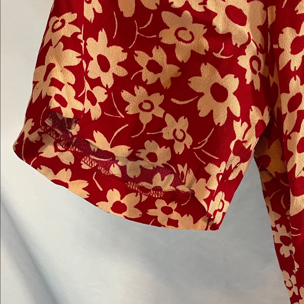 Madewell Crimson Floral Romper - Picture 4 of 11